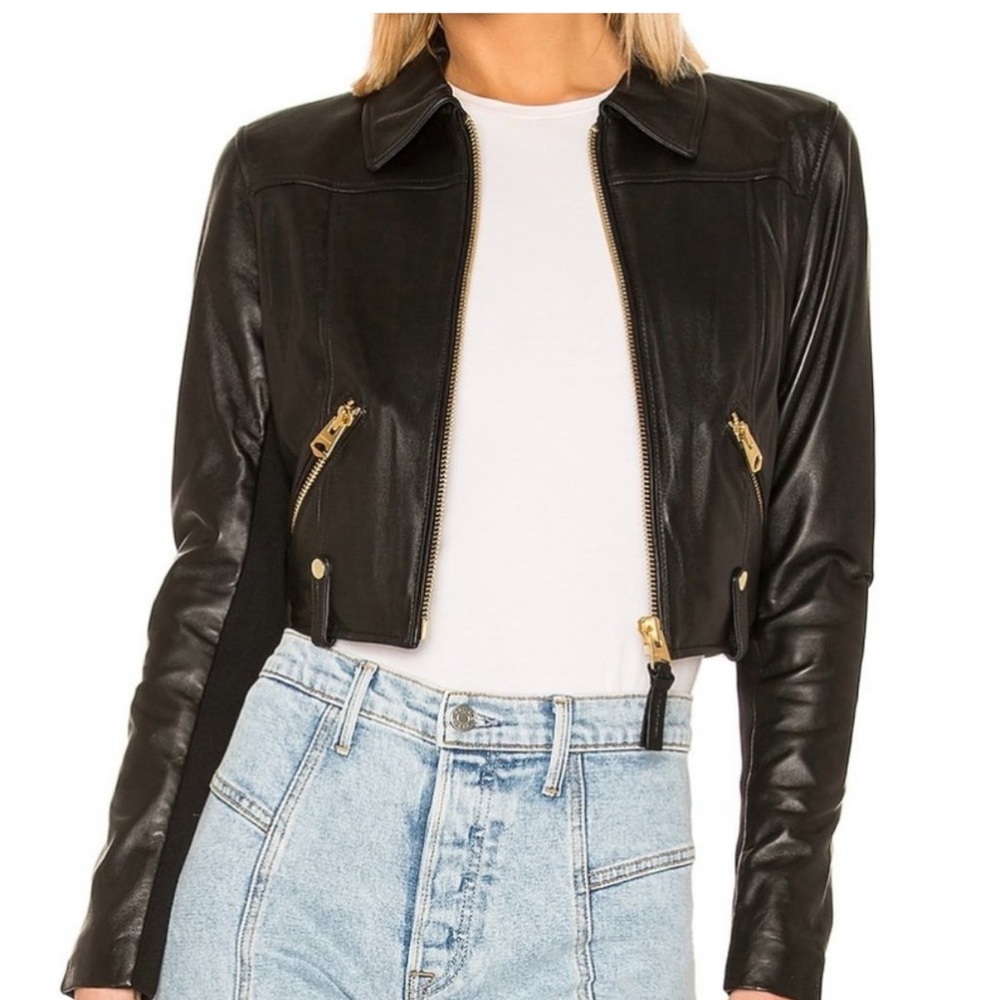 MACKAGE Bessie Cropped Leather Jacket NWT